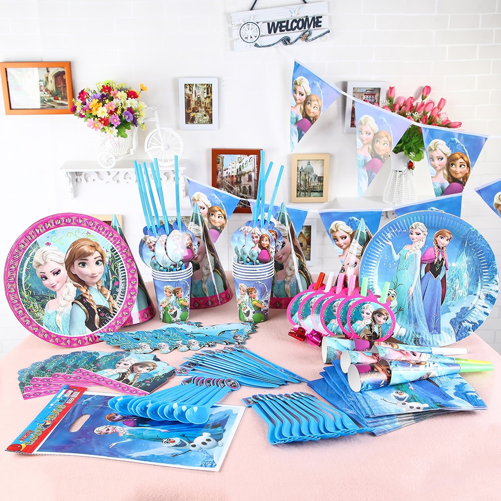 Birthday Decorations Cheap
 126PCS lot Wholesale Elsa Anna Theme Party Decoration Baby