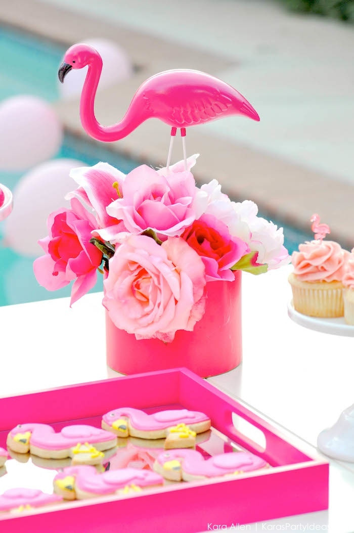 Birthday Decorations Ideas
 Kara s Party Ideas Flamingo Pool Art Summer Birthday