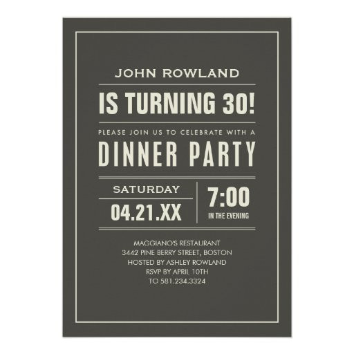 Birthday Dinner Invitation
 Birthday Dinner Party Invitations