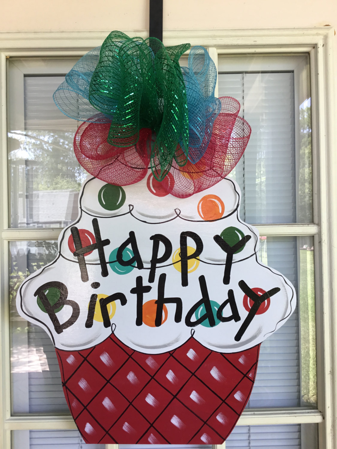 Birthday Door Decorations
 Birthday door hanger Front door decor Happy Birthday door