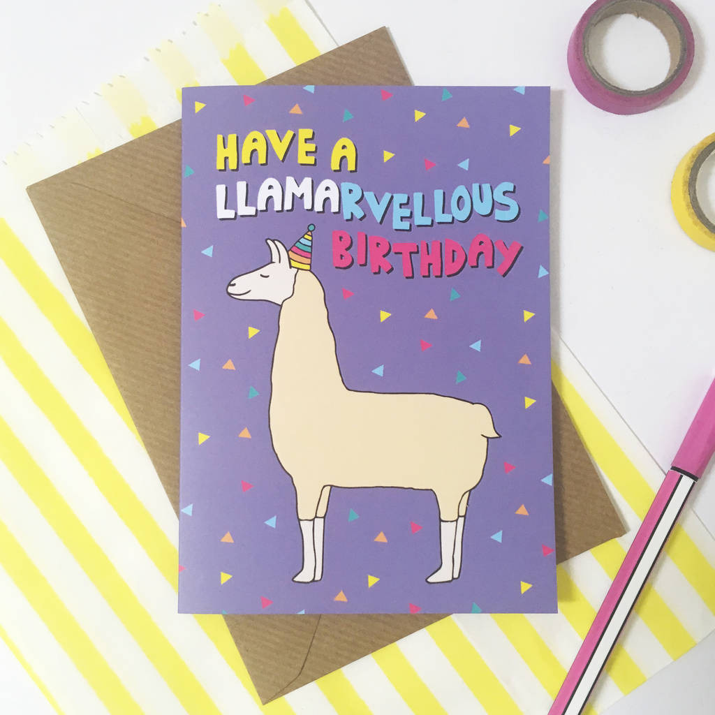 Birthday E Card
 llama birthday card by ladykerry illustrated ts