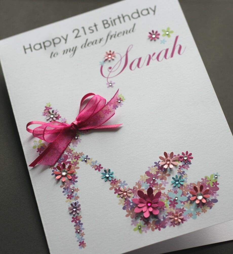 Birthday E Card
 LARGE A5 Handmade Personalised FLORAL SHOE Birthday Card