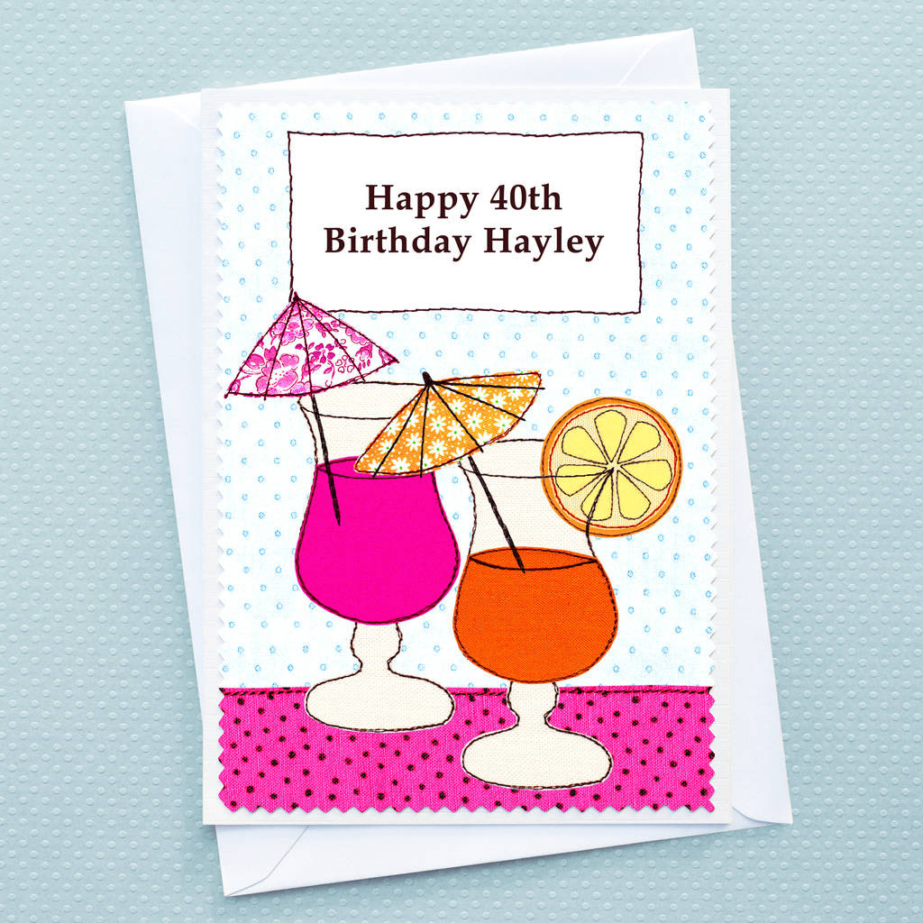 Birthday E Card
 cocktails Girls Personalised Birthday Card By Jenny