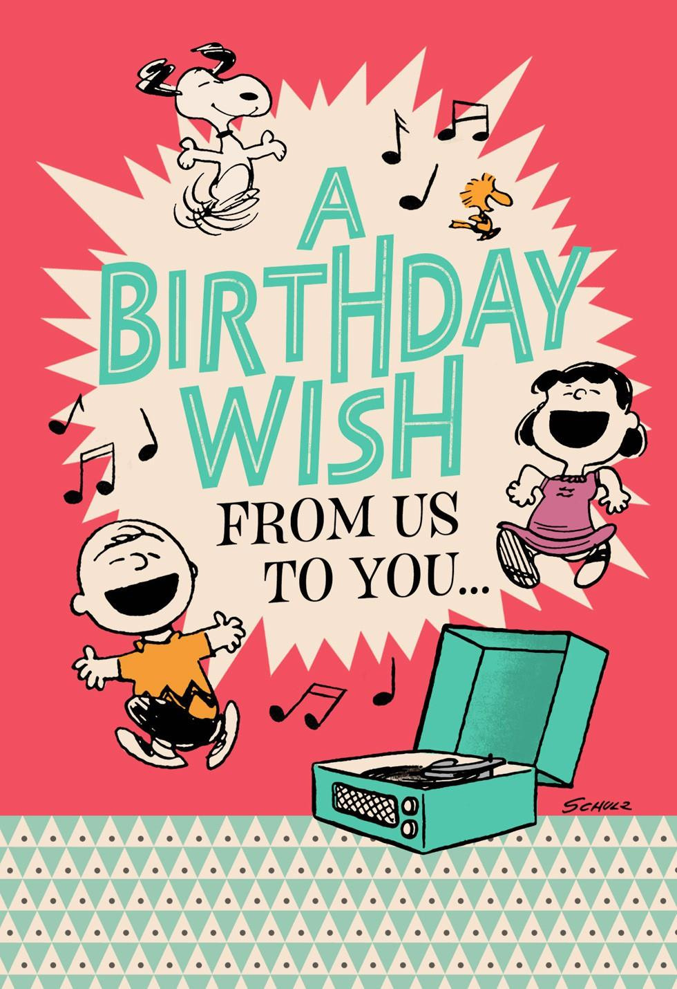 Birthday E Card
 Peanuts Happiness the Whole Year Through Birthday Card