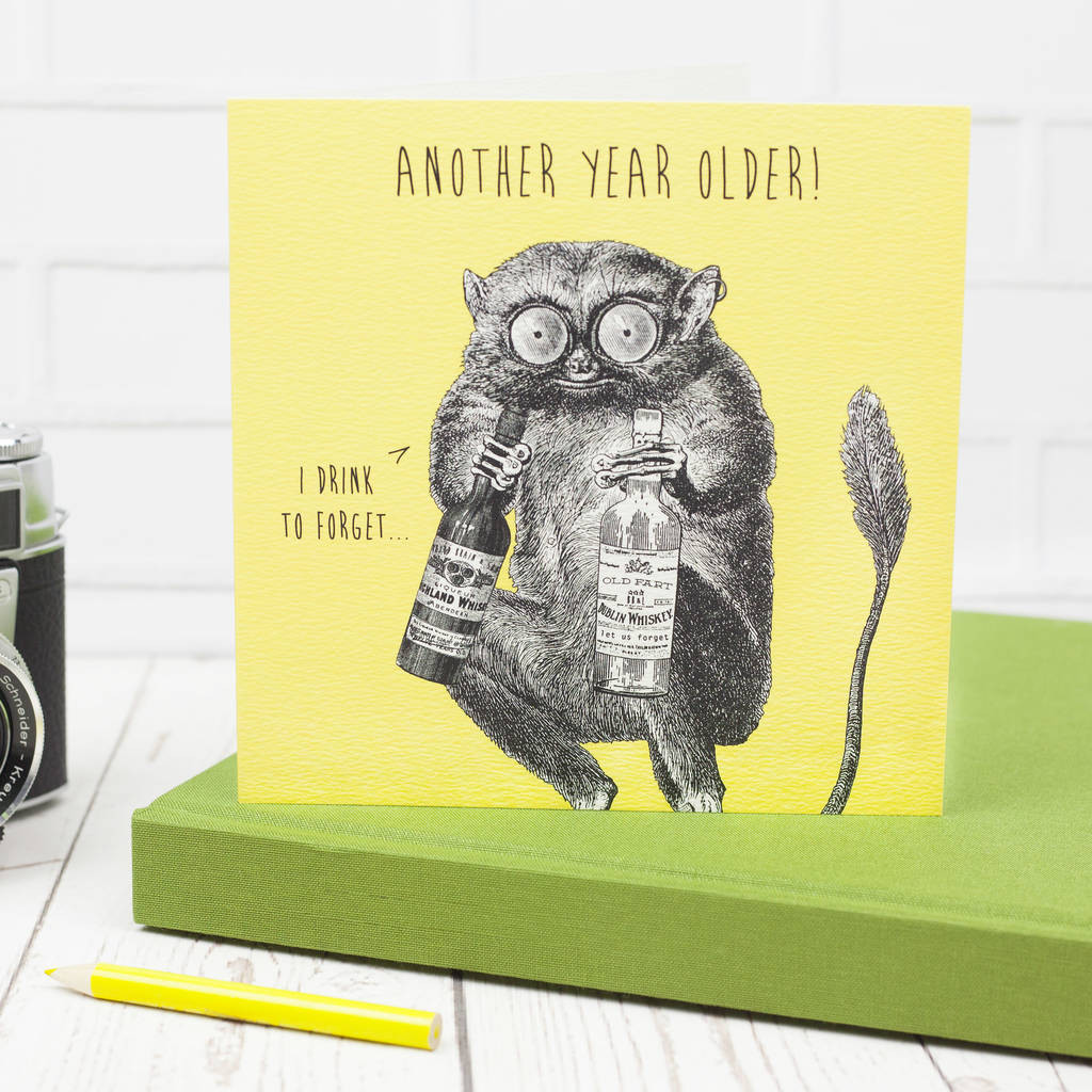 Birthday Funny Card
 funny birthday card terrified tarsier by bird brain