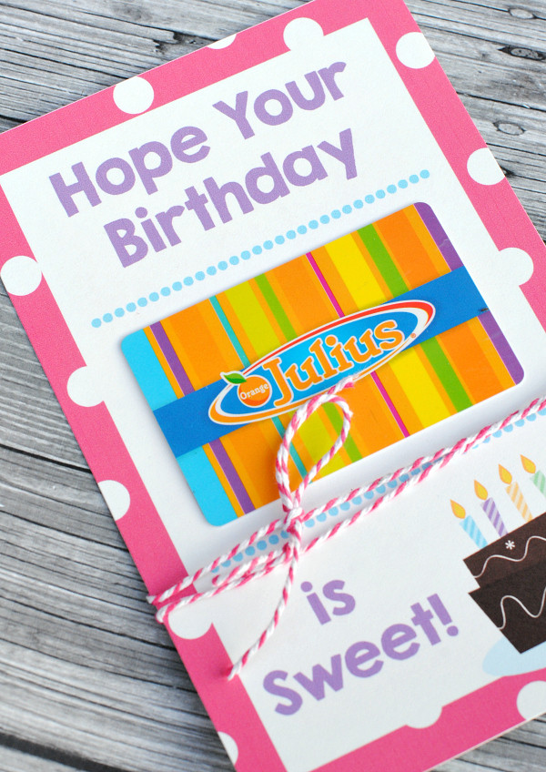 Birthday Gift Card Ideas
 Printable Birthday Gift Card Holders Crazy Little Projects