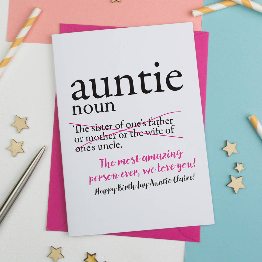 Birthday Gift Ideas For Aunt
 personalised aunty auntie or aunt birthday card by a is