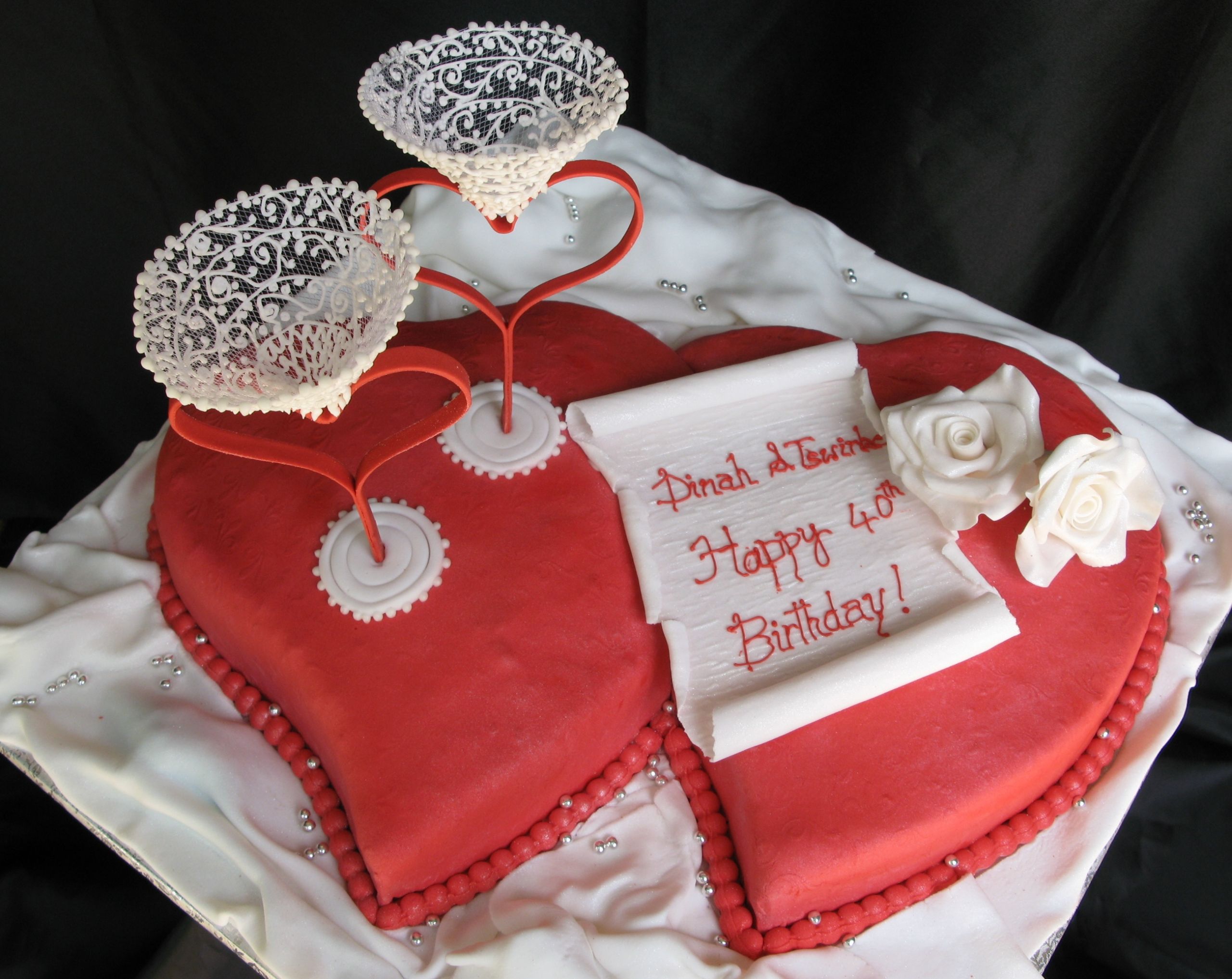 Birthday Gift Ideas For Couples
 Birthday Cake Hearts with Wine Glasses