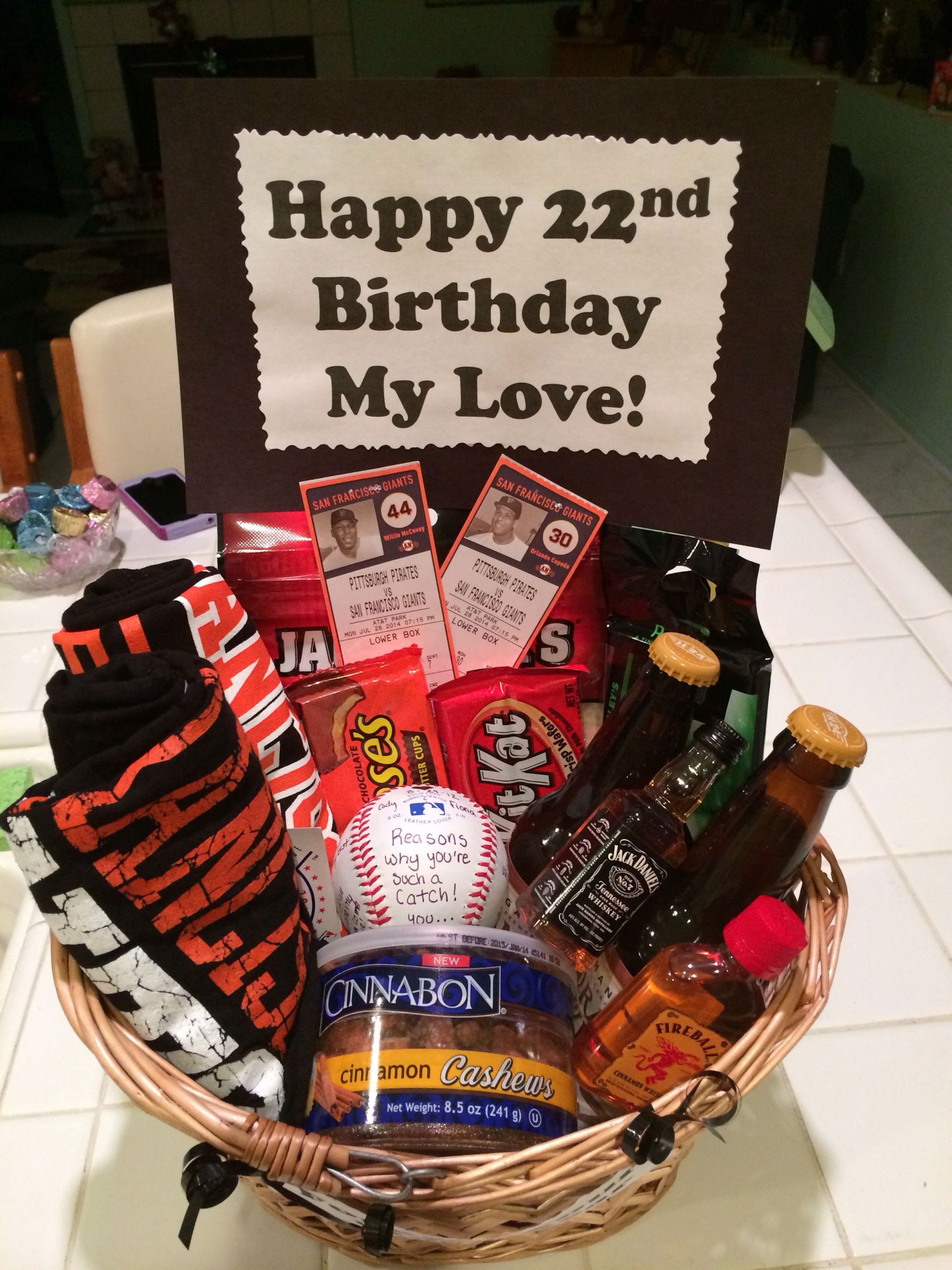 Birthday Gift Ideas For My Boyfriend
 SF Giants Baseball t basket for my boyfriend s birthday