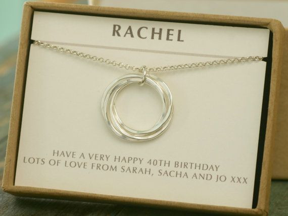 Birthday Gifts For 40 Year Old Woman
 40th Birthday Gift Silver 40th Birthday Necklace