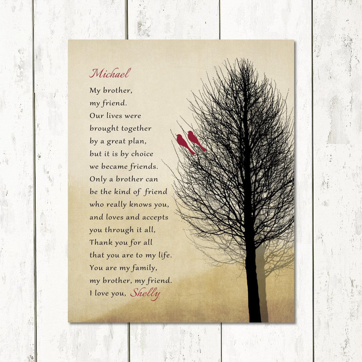 Birthday Gifts For Brother From Sister
 Brother Christmas Gift Birthday Gift From Sister Print or