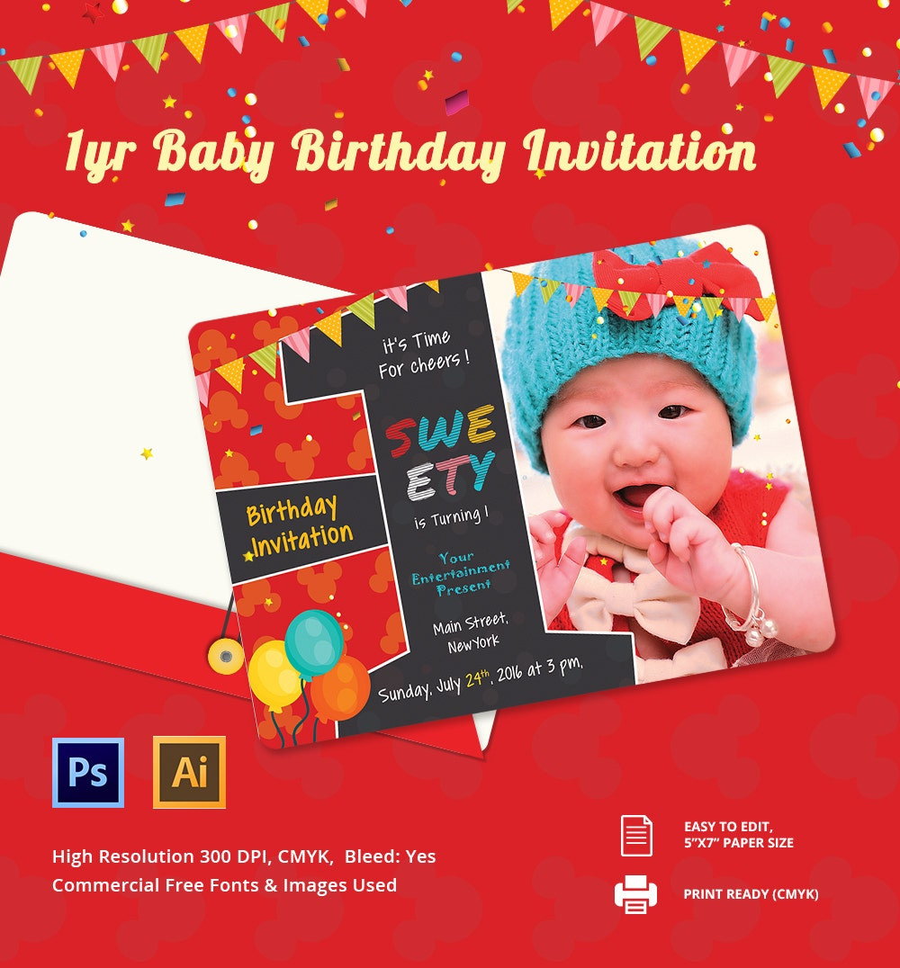 Birthday Invitation Card Template
 Birthday Invitation Template – 70 Free PSD Format