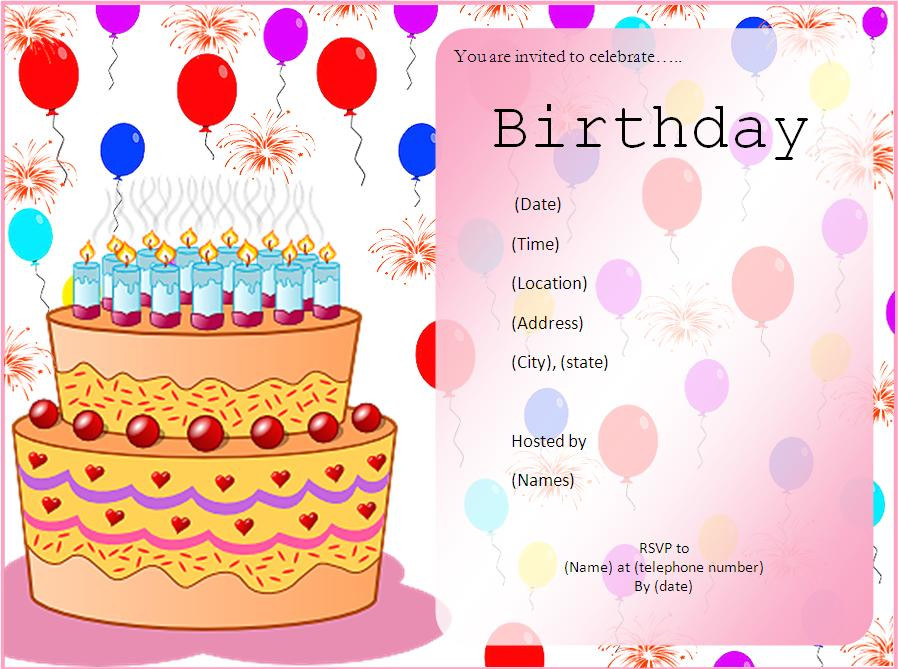Birthday Invitation Card Template
 10 Free Birthday Invitation Templates