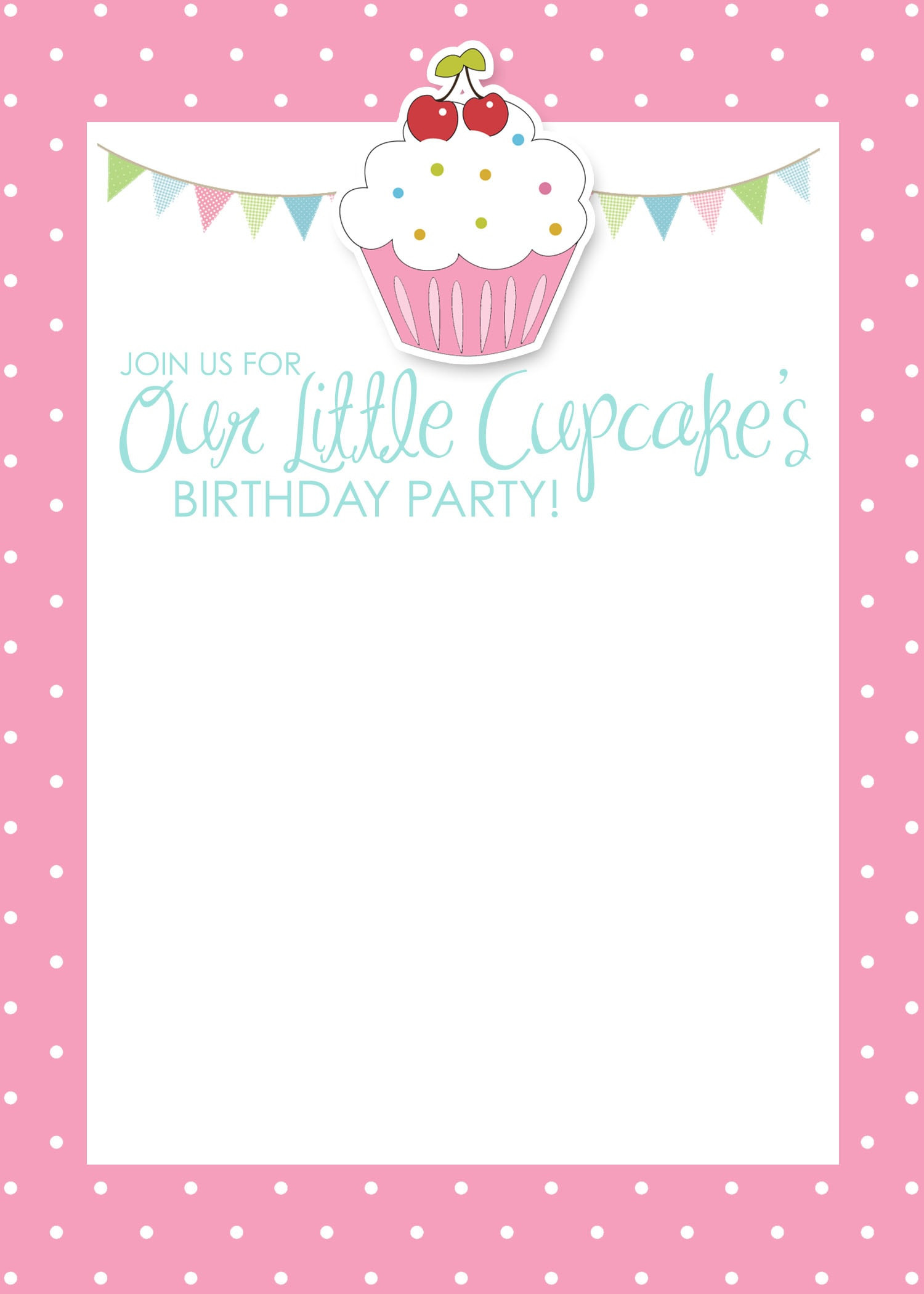 Birthday Invitation Card Template
 Cupcake Birthday Party with FREE Printables How to Nest