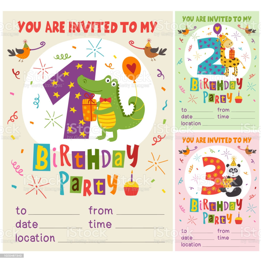 Birthday Invitation Card Template
 Happy Birthday Invitation Card Template With Funny Animals