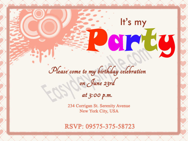 Birthday Invitation Sample
 Birthday Invitation Wording Easyday