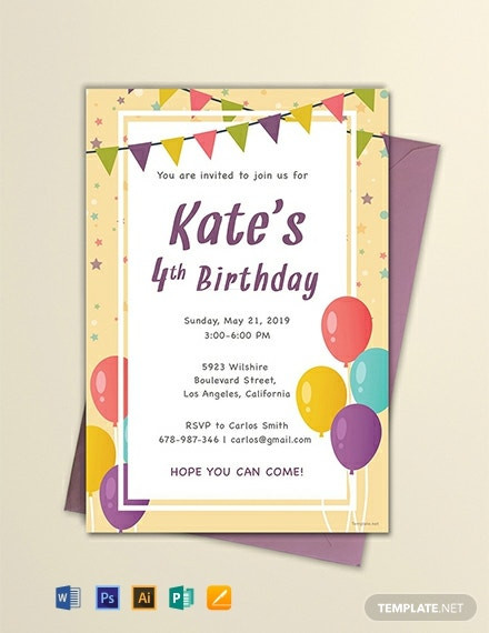Birthday Invitation Template Word
 FREE Email Birthday Invitation Template Word