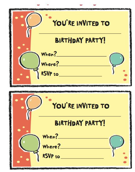 Birthday Invitation Templates Word
 Free Birthday Party Invitation Templates Word PDF