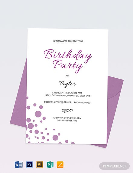 Birthday Invitation Templates Word
 34 Birthday Invitation Format Templates Word PSD AI