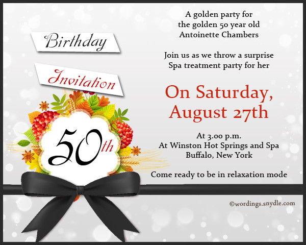 Birthday Invitation Wording Samples
 50th Birthday Invitation Wording Samples – Wordings and