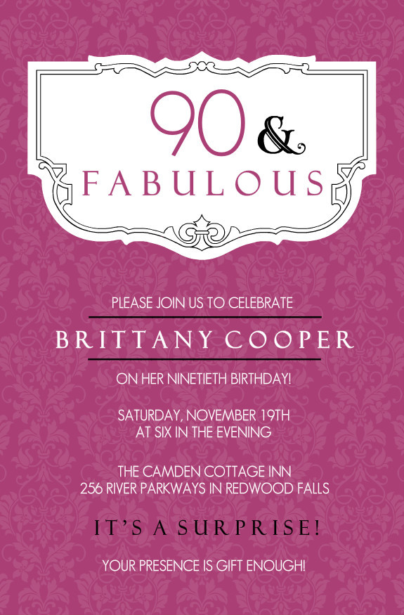 Birthday Invitation Wording Samples
 90th Birthday Invitation Wording 365greetings