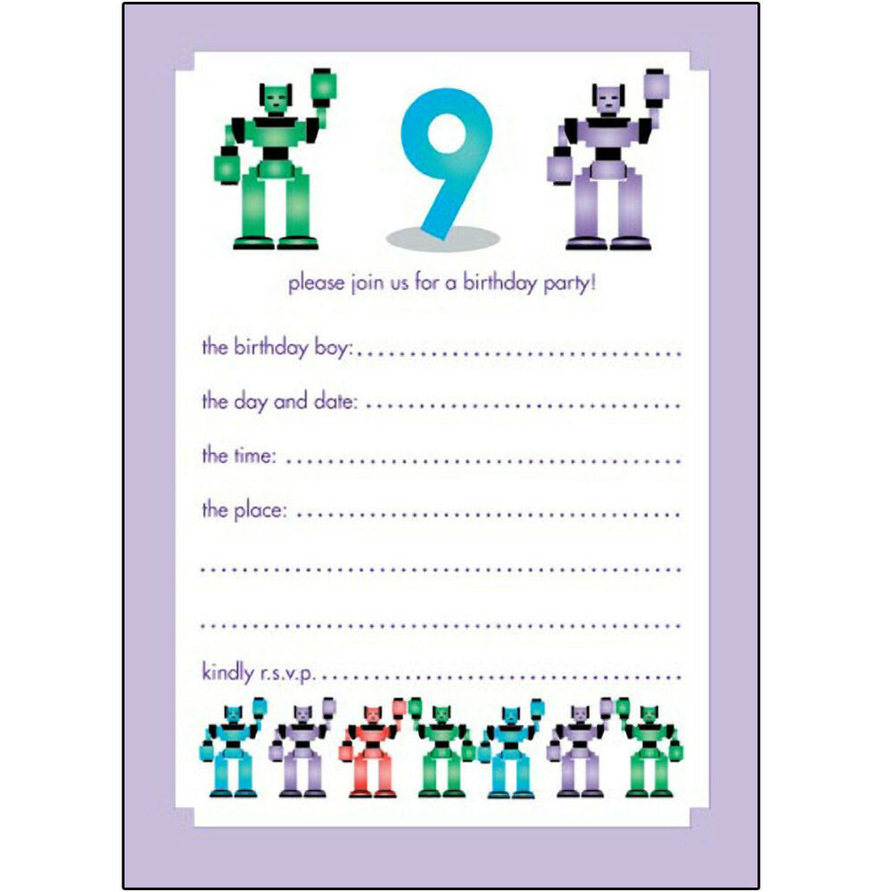 Birthday Invitations For Boys
 10 Childrens Birthday Party Invitations 9 Years Old Boy