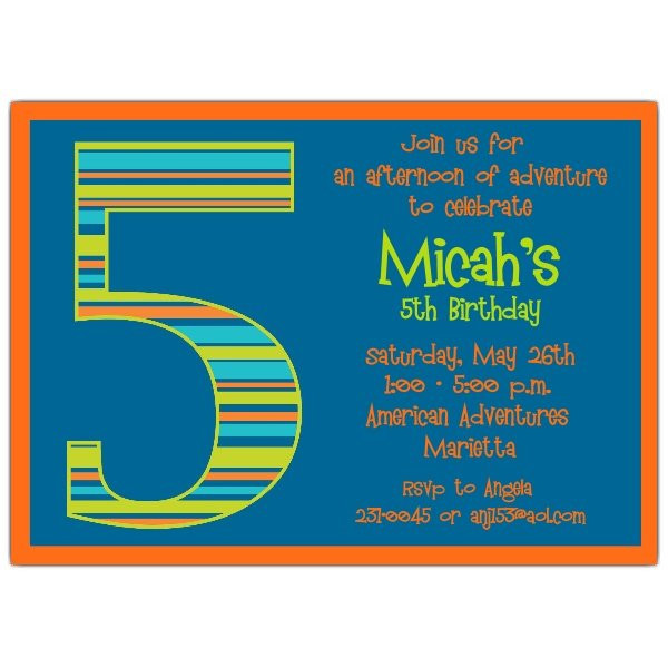 Birthday Invitations For Boys
 Birthday Boy Stripes 5th Birthday Invitations