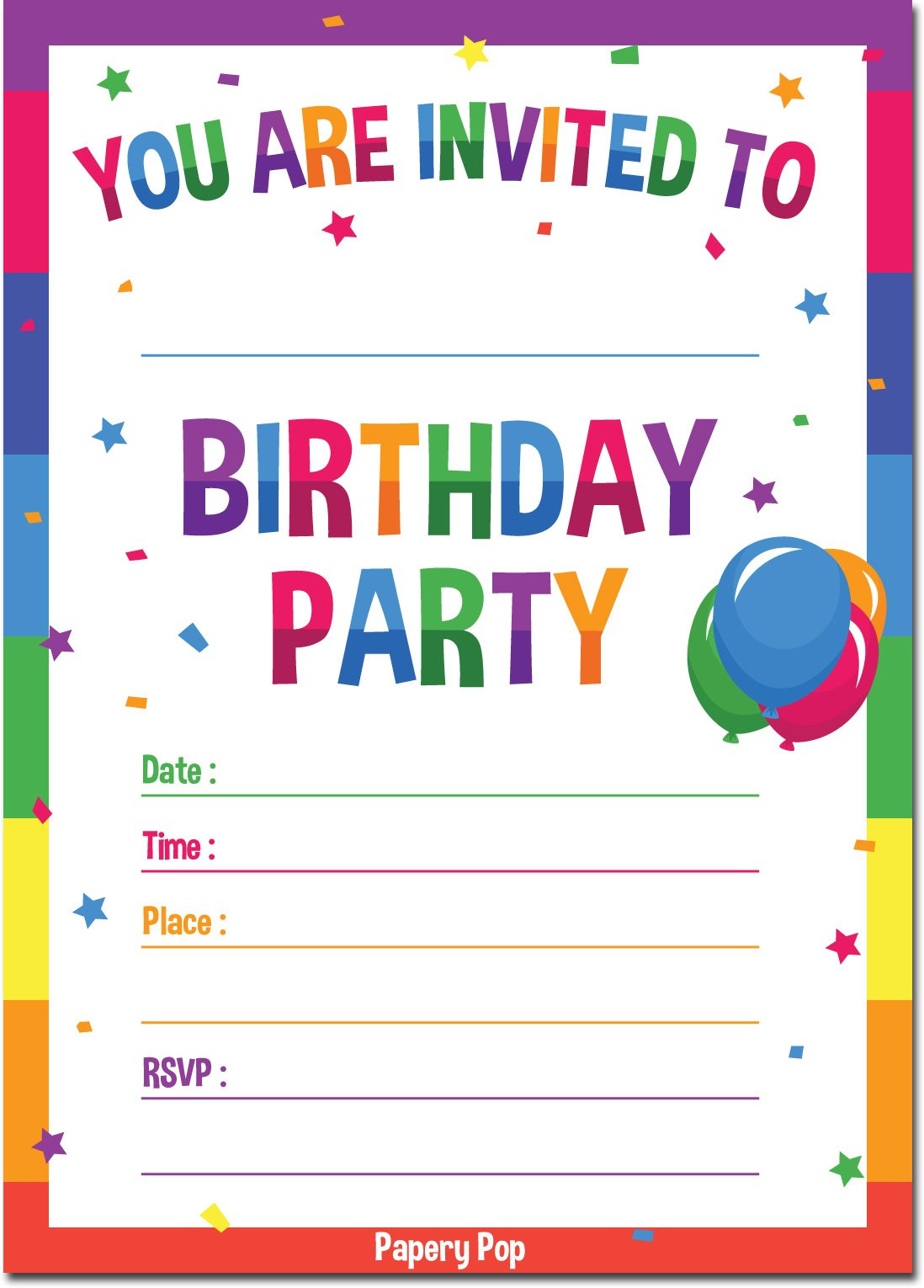 Birthday Invitations For Boys
 Amazon 30 Birthday Invitations with Envelopes 30