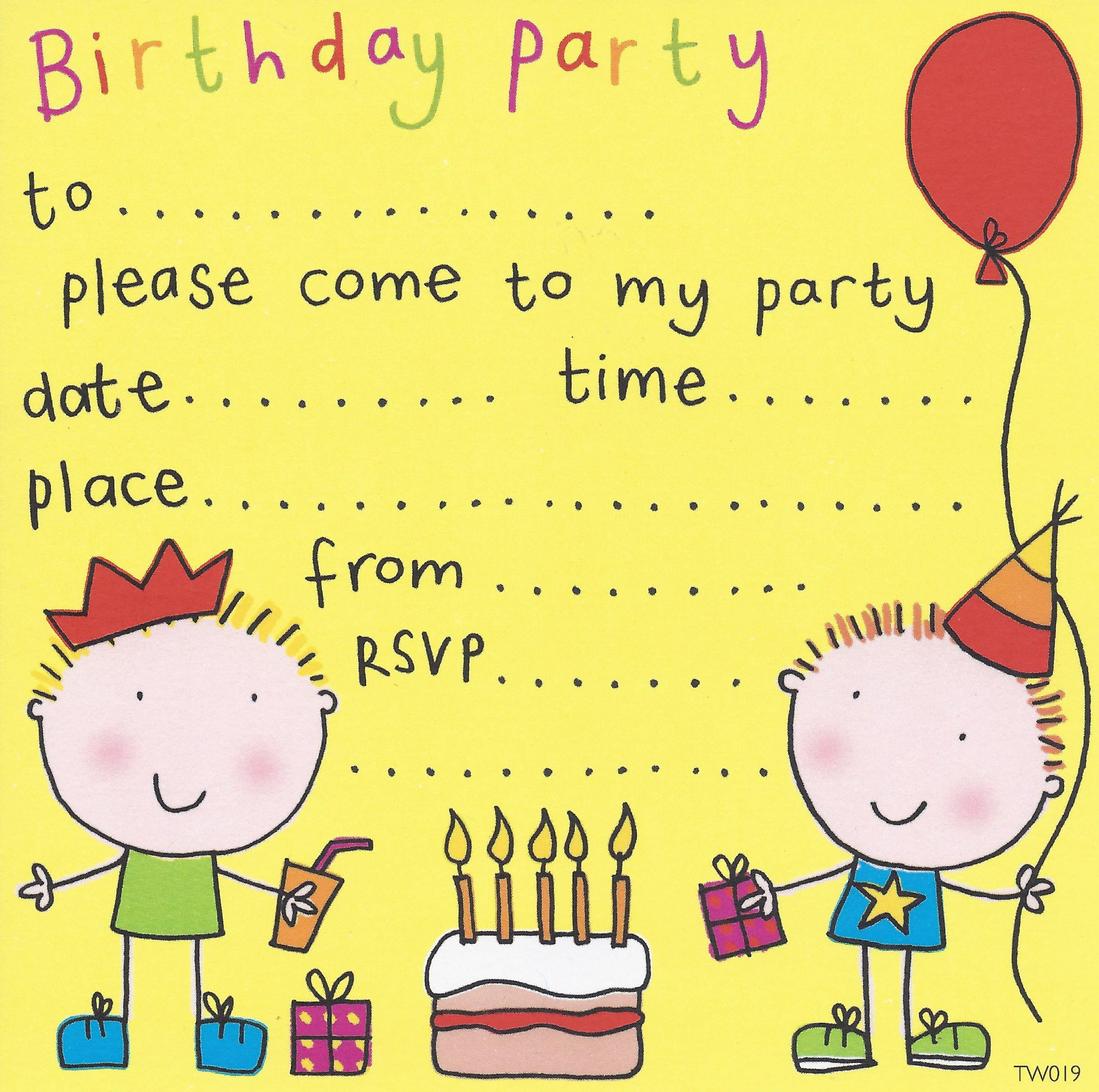 Birthday Invitations For Boys
 FREE Birthday Party Invites for Kids – FREE Printable