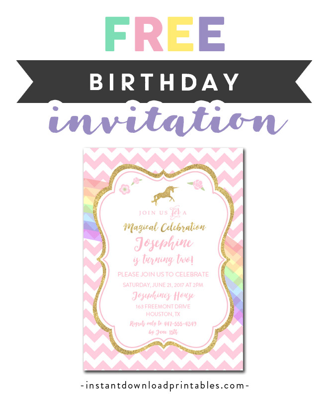 Birthday Invitations Free Printable
 Free Printable Editable PDF Birthday Party Invitation DIY