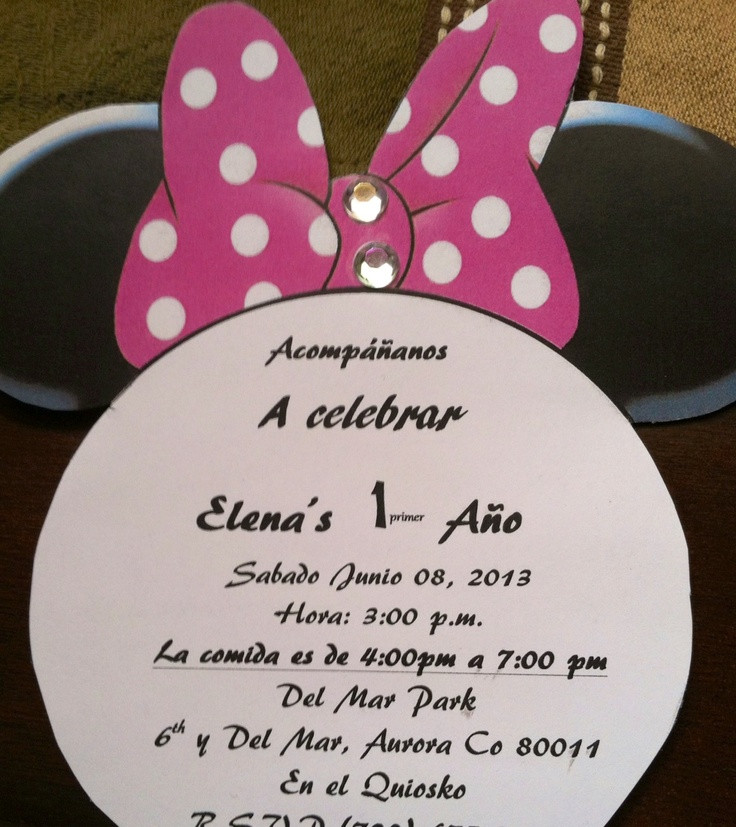 Birthday Invitations In Spanish
 Invitations spanish Minnie Mouse Party