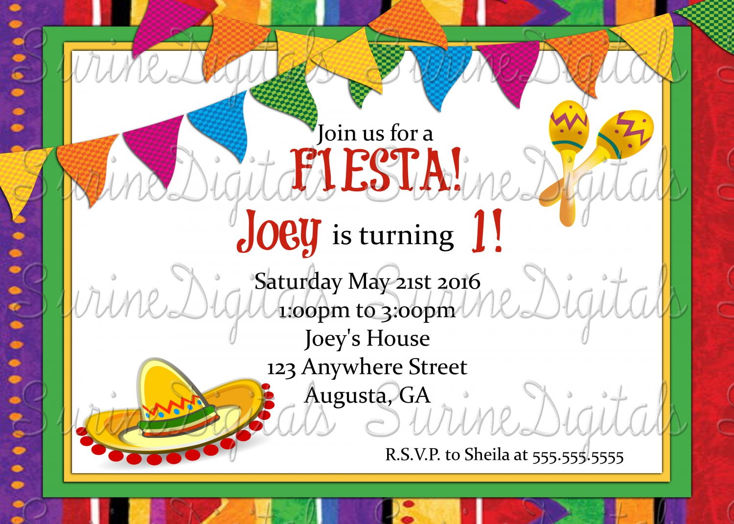 Birthday Invitations In Spanish
 Let s Fiesta Invitation Spanish Themed Birthday Party