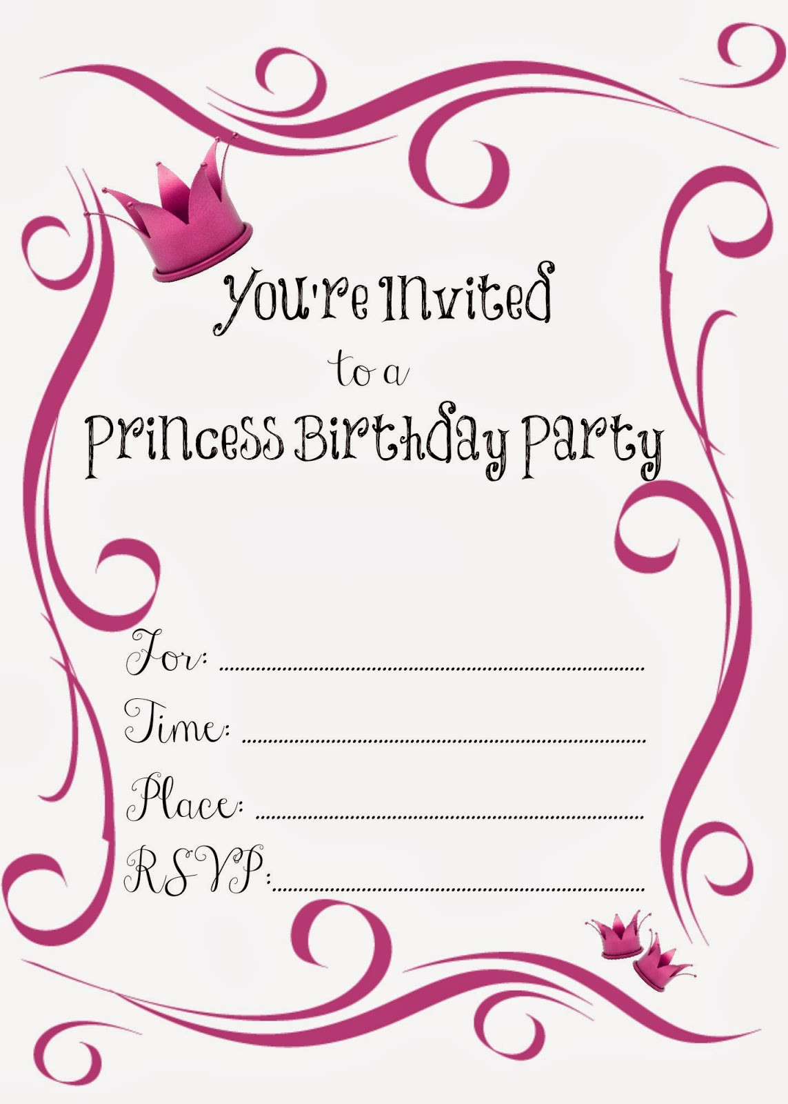 Birthday Invitations Printable Free
 Free Birthday Party Invitations for Girl – FREE Printable