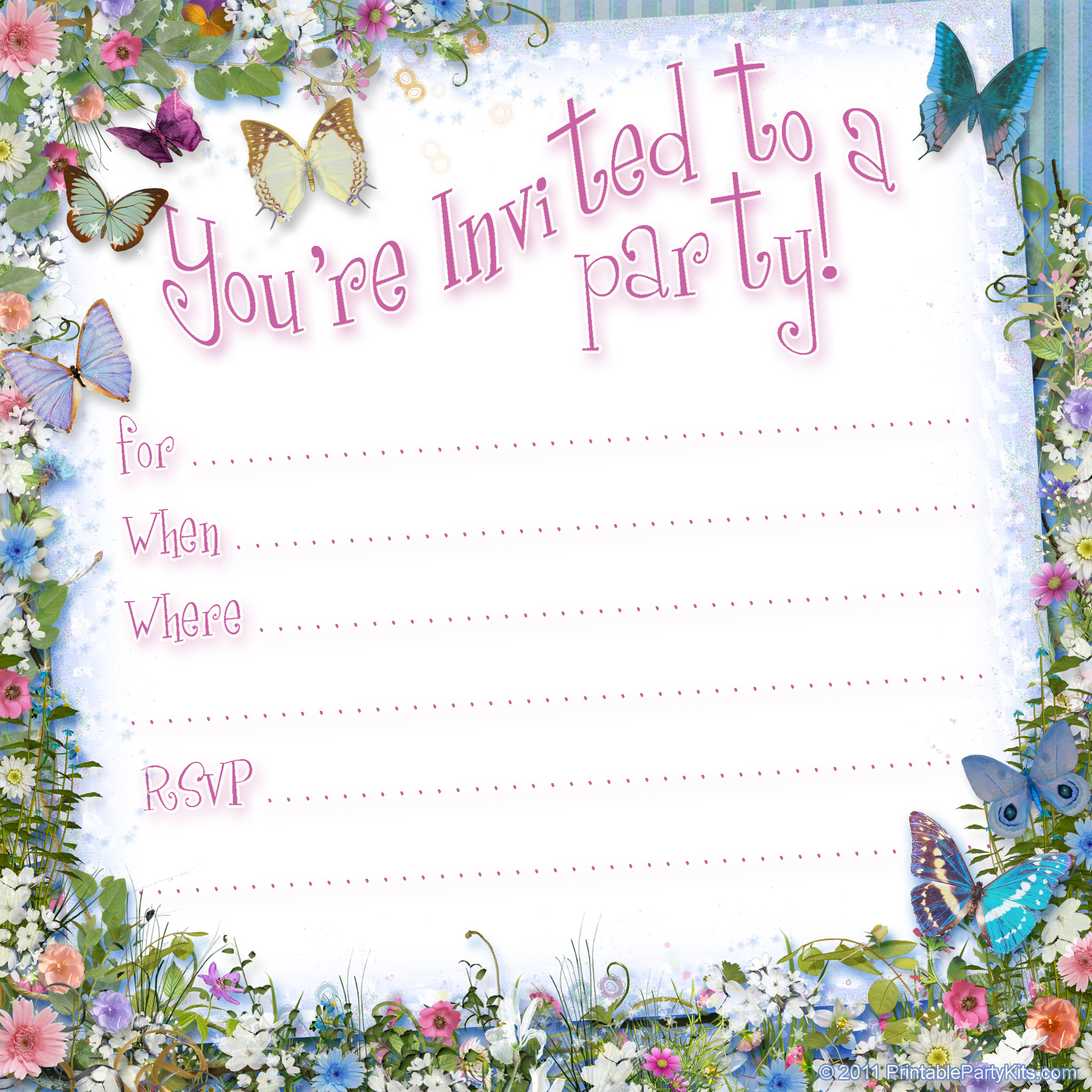 Birthday Invitations Printable
 Free Printable Girls Birthday Invitations – FREE Printable