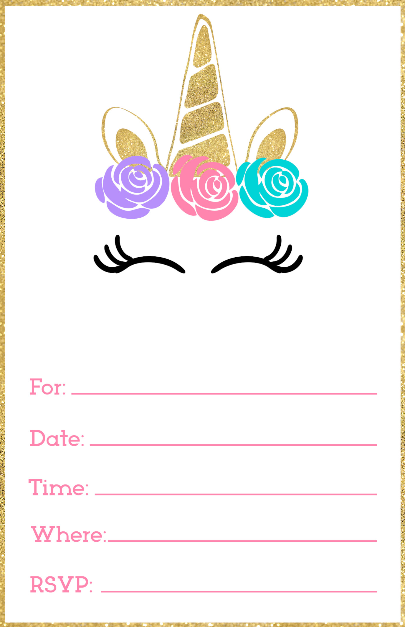 Birthday Invitations Printable
 Free Printable Unicorn Invitations Template Paper Trail