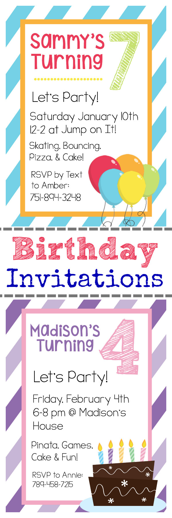 Birthday Invitations Templates Free
 Free Printable Birthday Invitation Templates