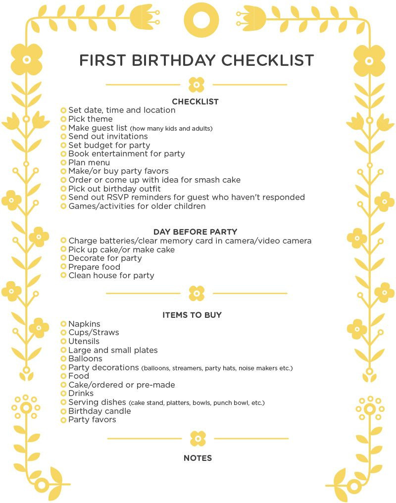 Birthday Party Checklist
 26 Life easing Birthday Party Checklists