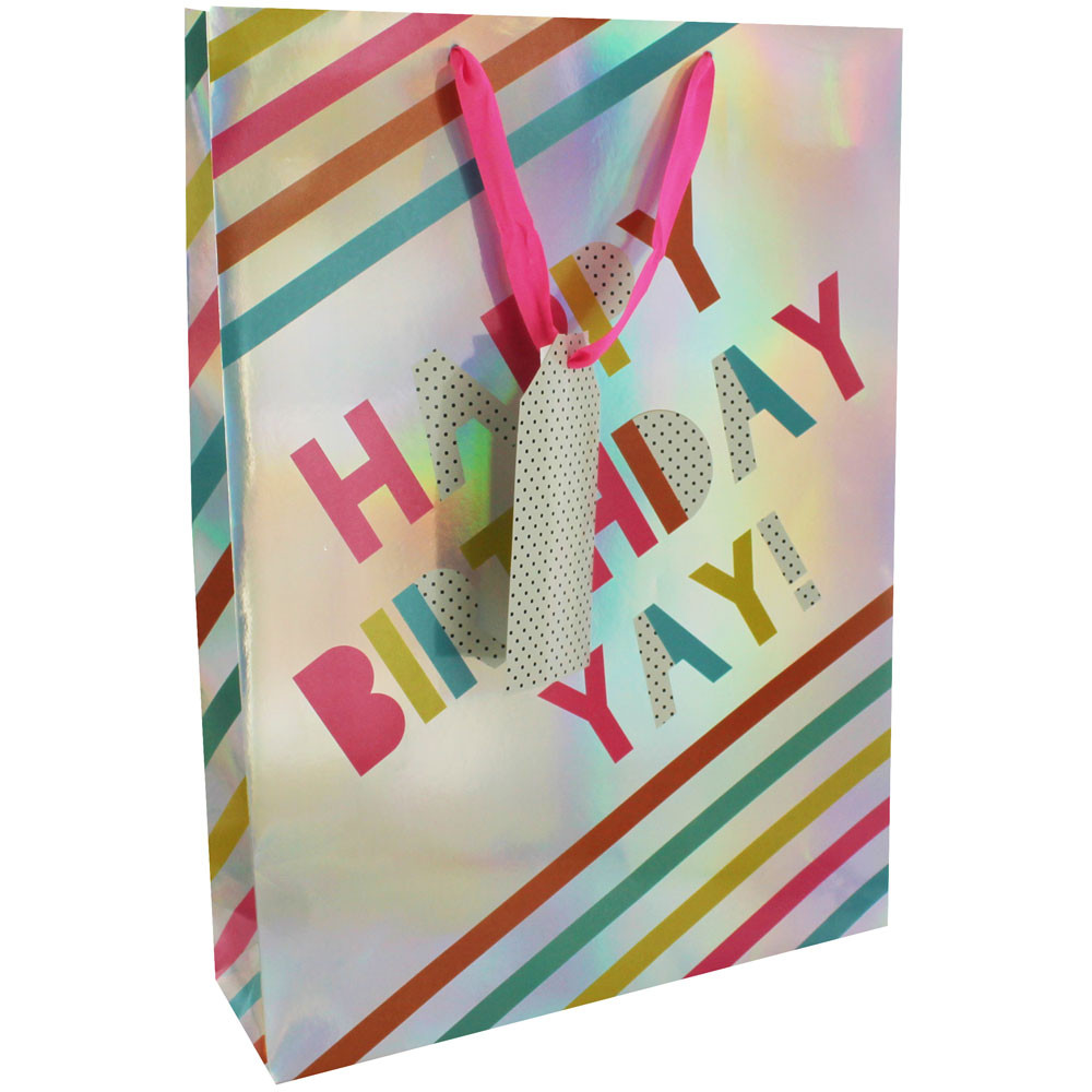 Birthday Party Gift Bags
 Holographic Happy Birthday Extra Gift Bag