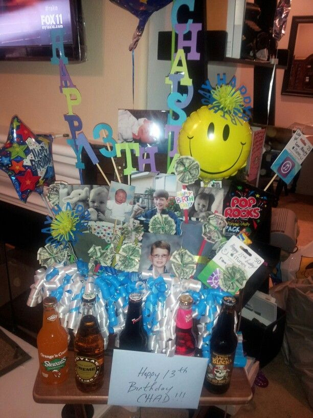 Birthday Party Ideas For 13 Year Old Boy
 Birthday basket for my 13 year old son o