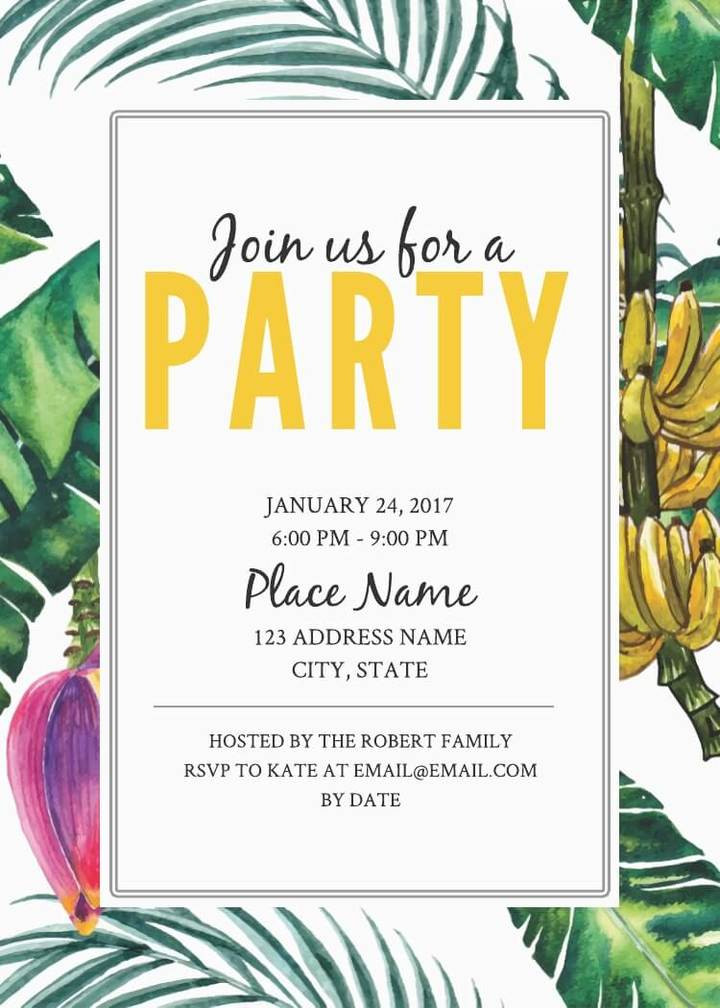 Birthday Party Invitation Template
 2 Free Birthday Invitation Templates & Examples Lucidpress