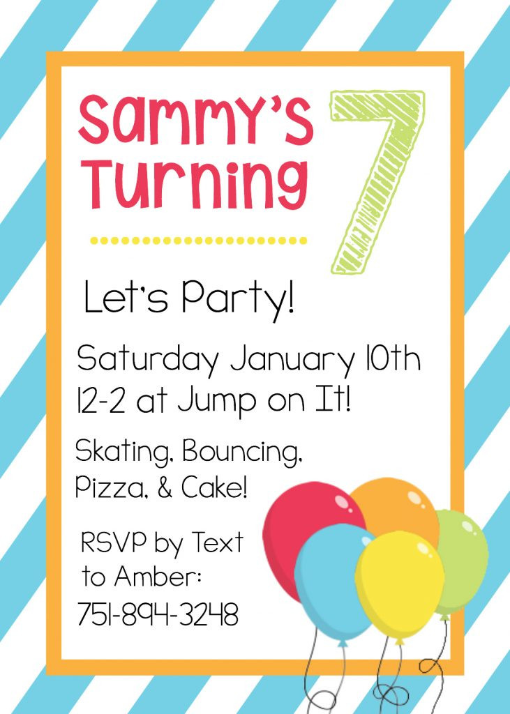 Birthday Party Invitation Template
 Free Printable Birthday Invitation Templates