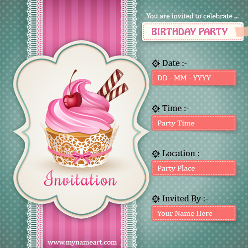 Birthday Party Invitations Online
 Create Birthday Party Invitations Card line Free