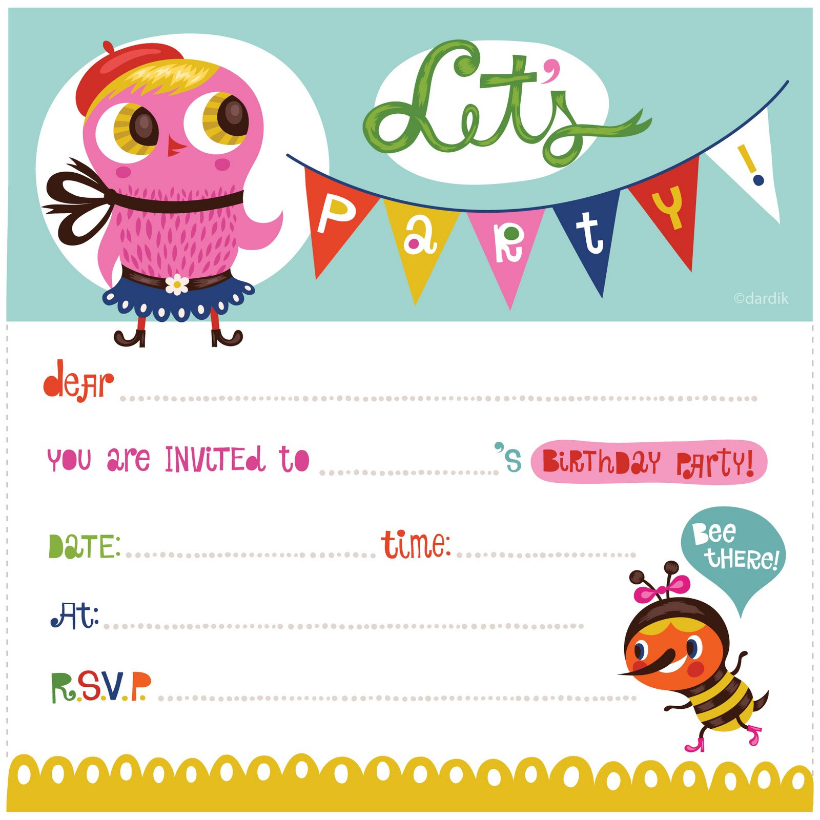 Birthday Party Invitations Online
 Free Printable Birthday Party Invitations FREE