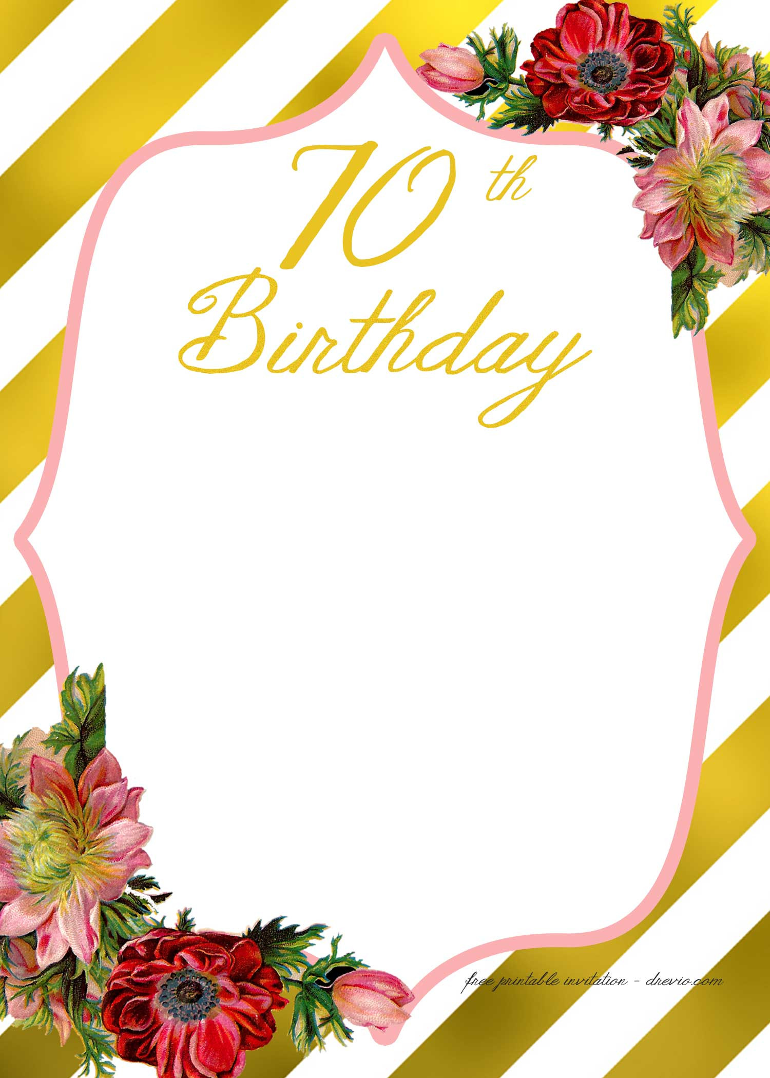 Birthday Party Invitations Template
 Adult Birthday Invitations Template for 50th years old