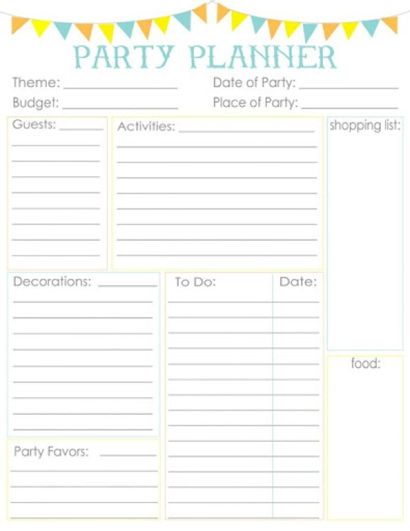 Birthday Party Planner
 Birthday Party Planner Printable