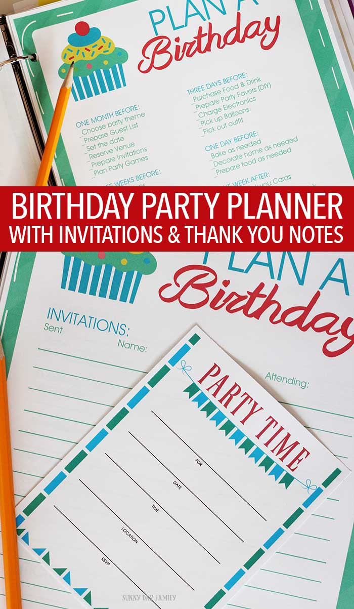 Birthday Party Planner
 All in e Birthday Party Planner Printable Set