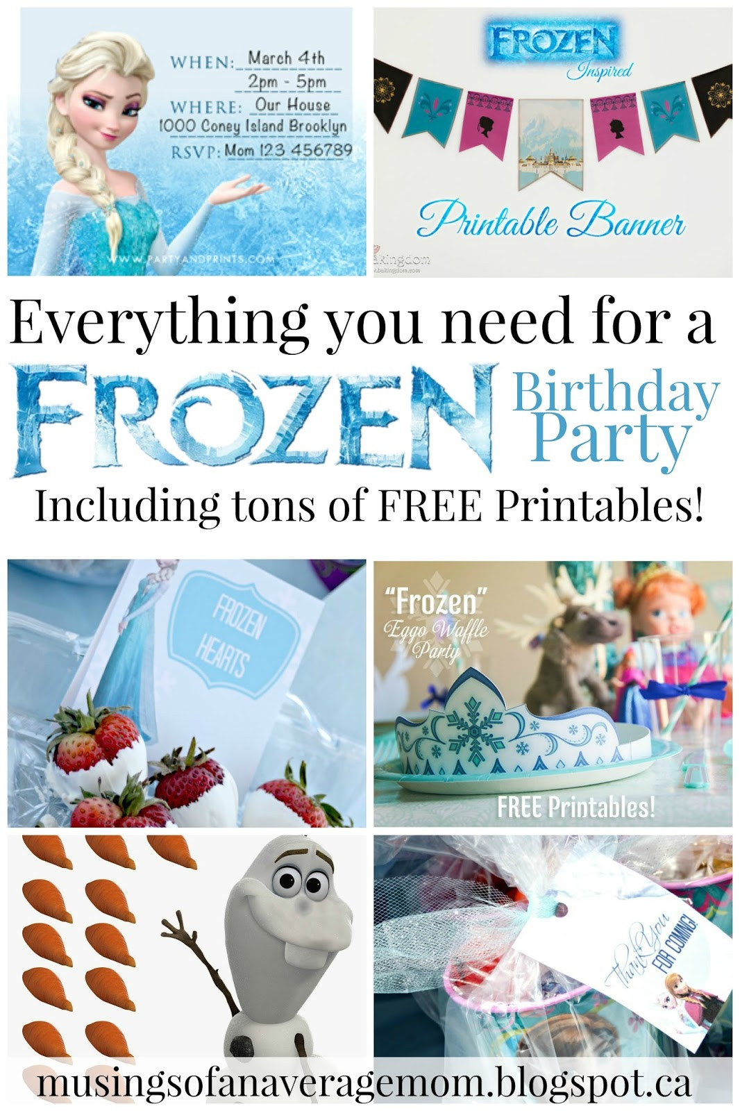 Birthday Party Printables
 Musings of an Average Mom Free Frozen Party Printables