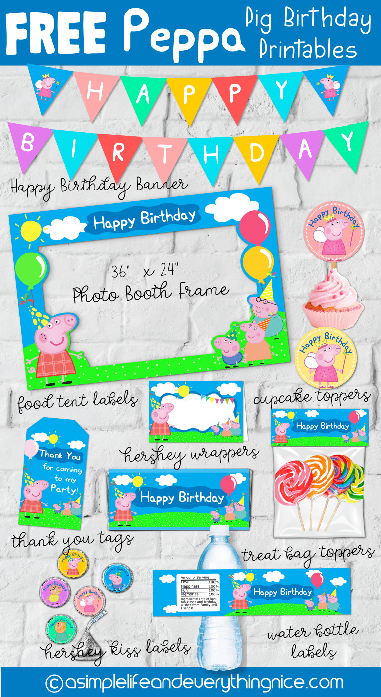 Birthday Party Printables
 Free Peppa Pig Birthday Party Printables A Simple Life