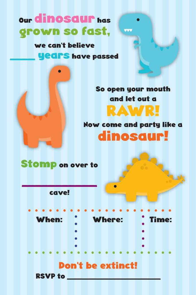 Birthday Party Printables
 Rawr FREE Dinosaur Birthday Party Printables