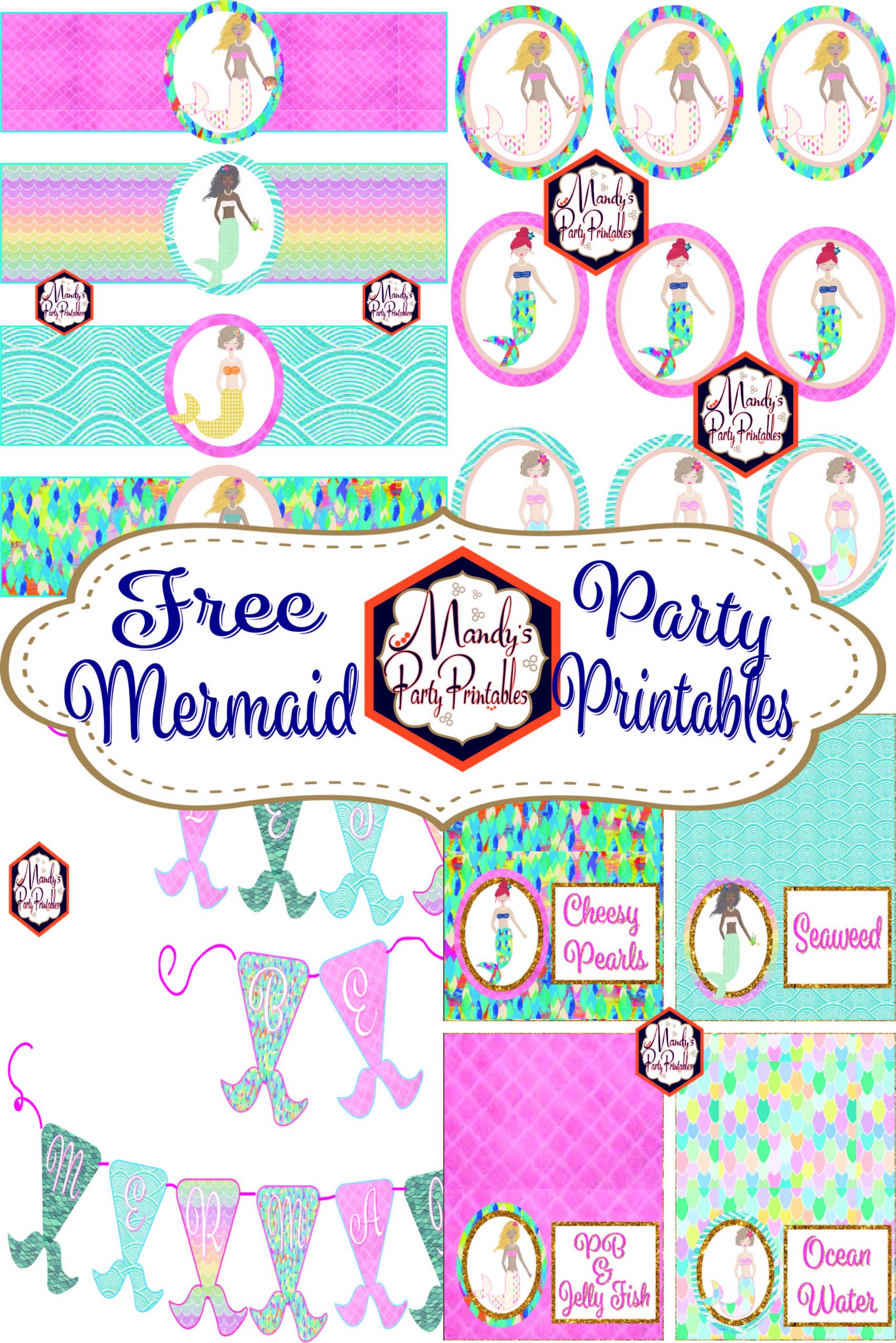 Birthday Party Printables
 Free Mermaid Birthday Party Printables